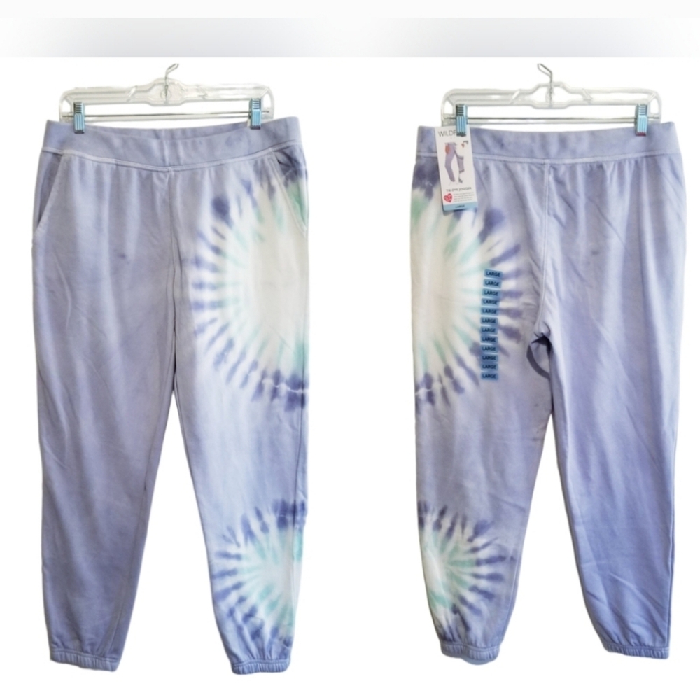 NWT WILDFOX Tie Dye Relaxed Fit Easy Pull-On Pants Elastic Hem Jogger Pants